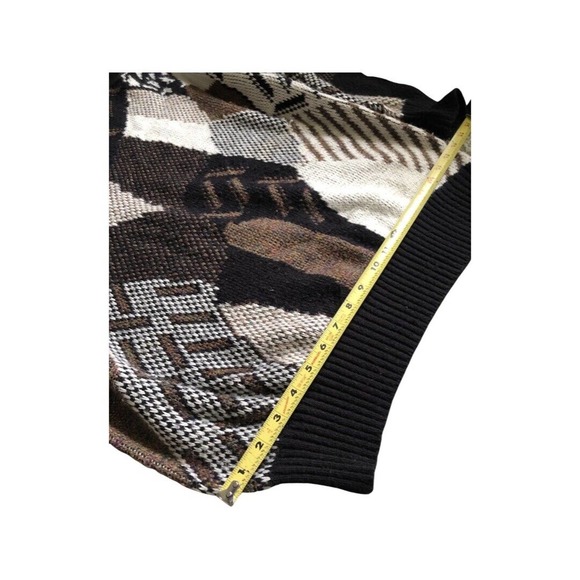 Vintage Uniform Code Geometric Knit Sweater Size S With Leather Patches - Picture 14 of 16